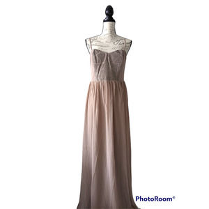 LucyParis Large beige maxi dress NWT